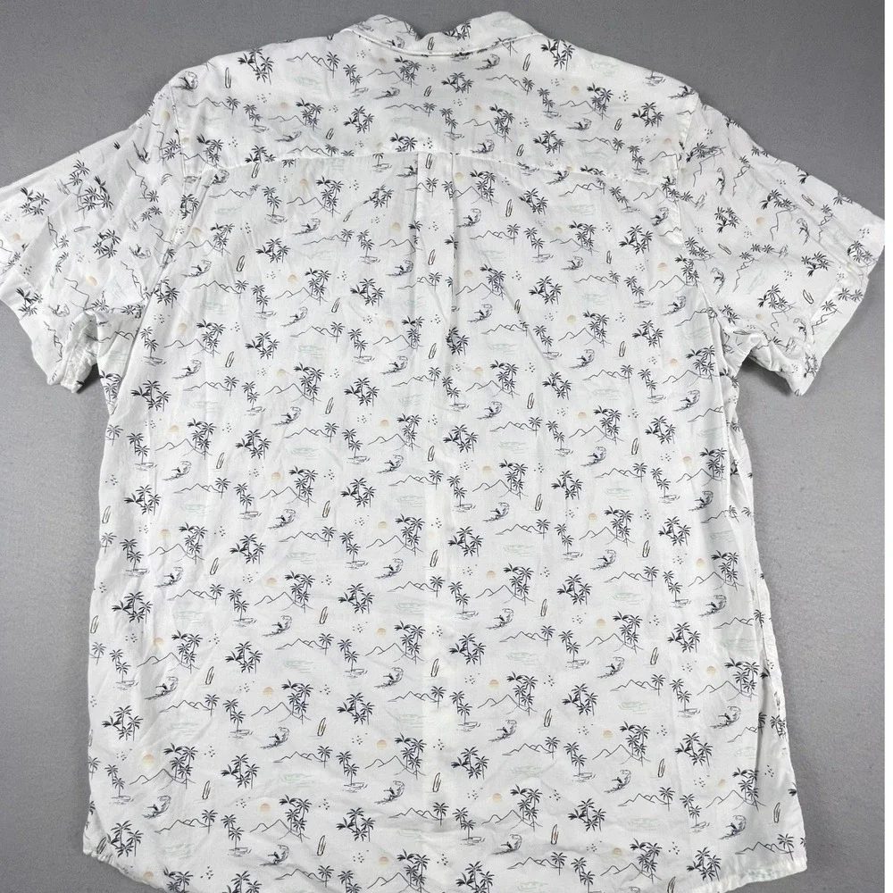 Marine Layer Button Down Mens XL White Surf Print Short Slv Casual Shirt Beach - Picture 11 of 11